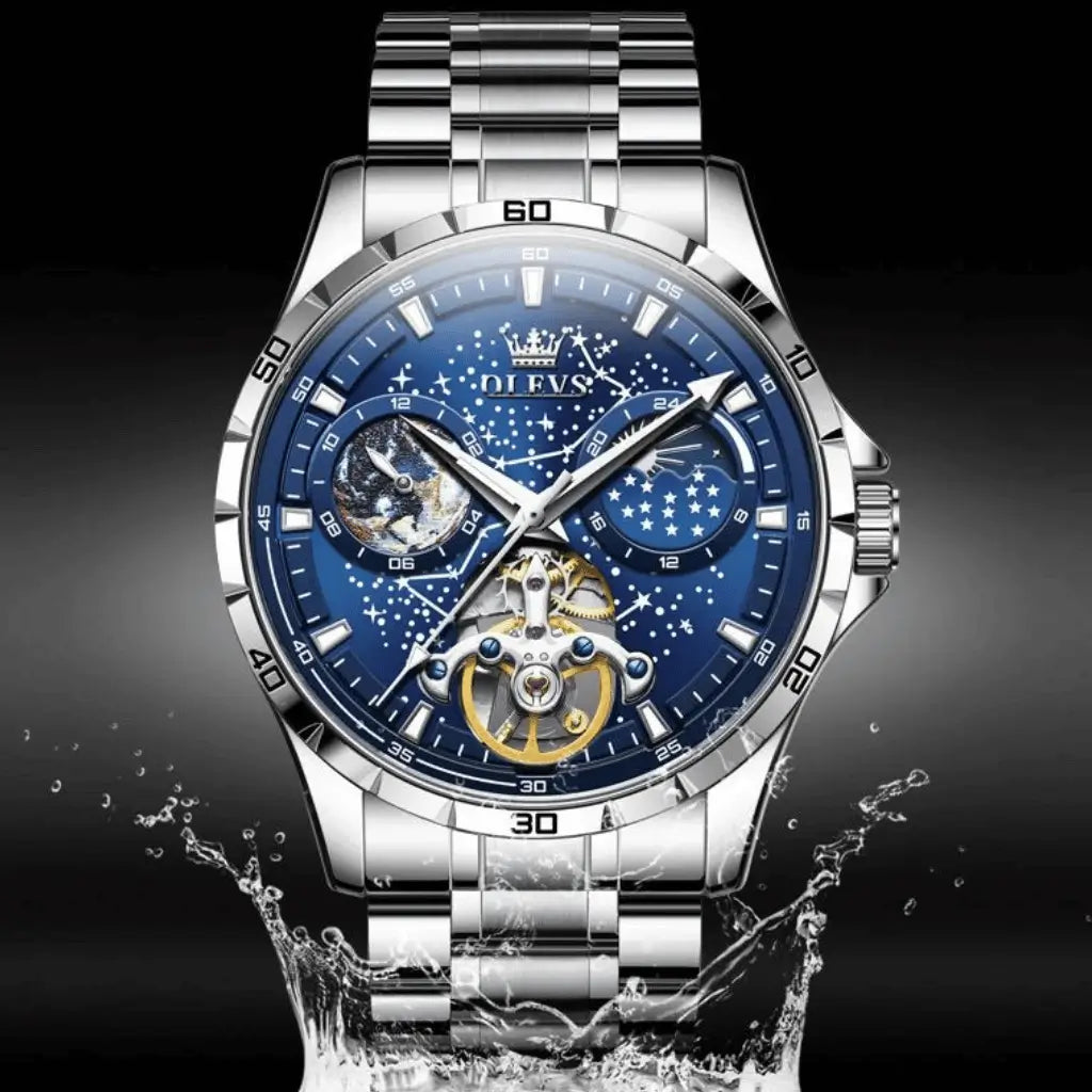 Olevs Montre Homme Luxe Tours | Bleue