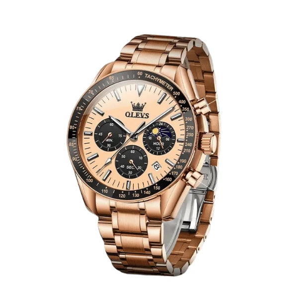 Olevs Montre Homme Chronographe Amiens | Or Rose