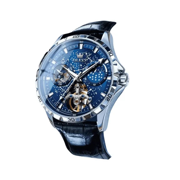 Olevs Montre Homme Luxe Tours | Noire et Bleue